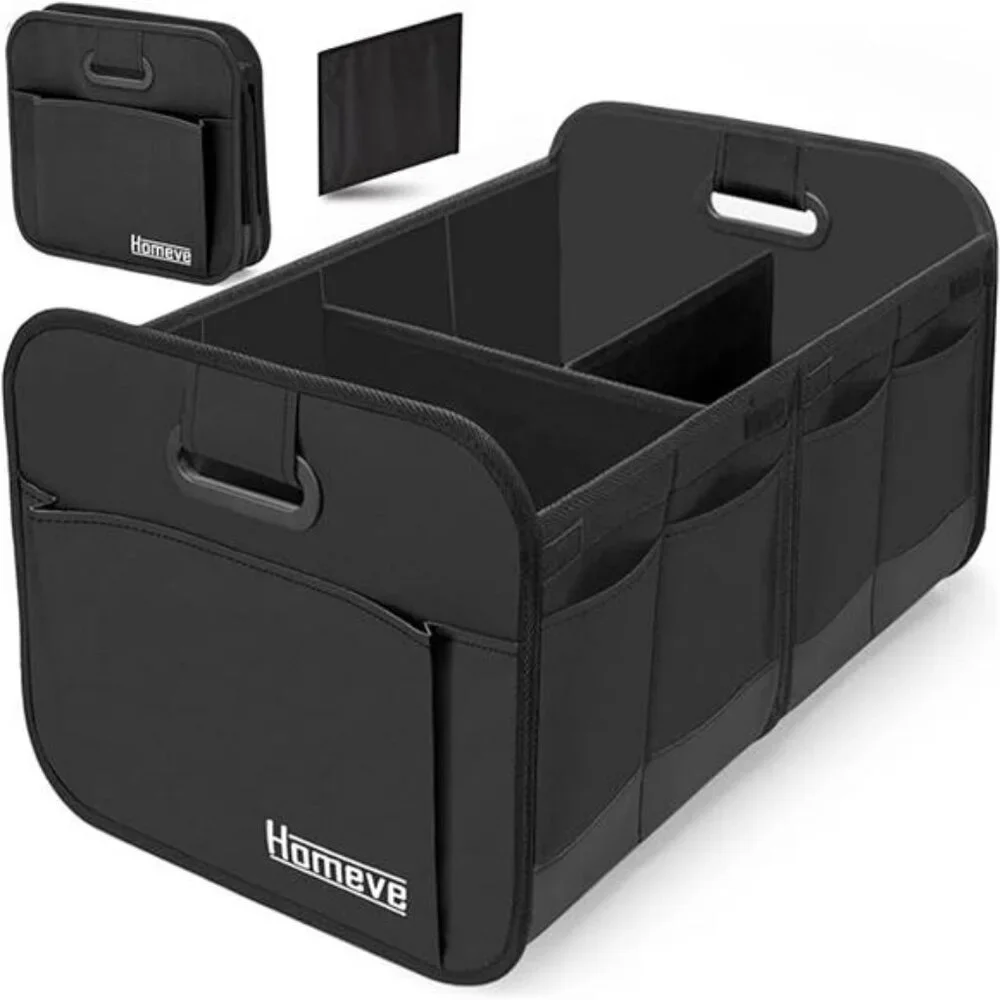 Collapsible Car Trunk Organizer Storage Box with Compartments for SUV Truck Van